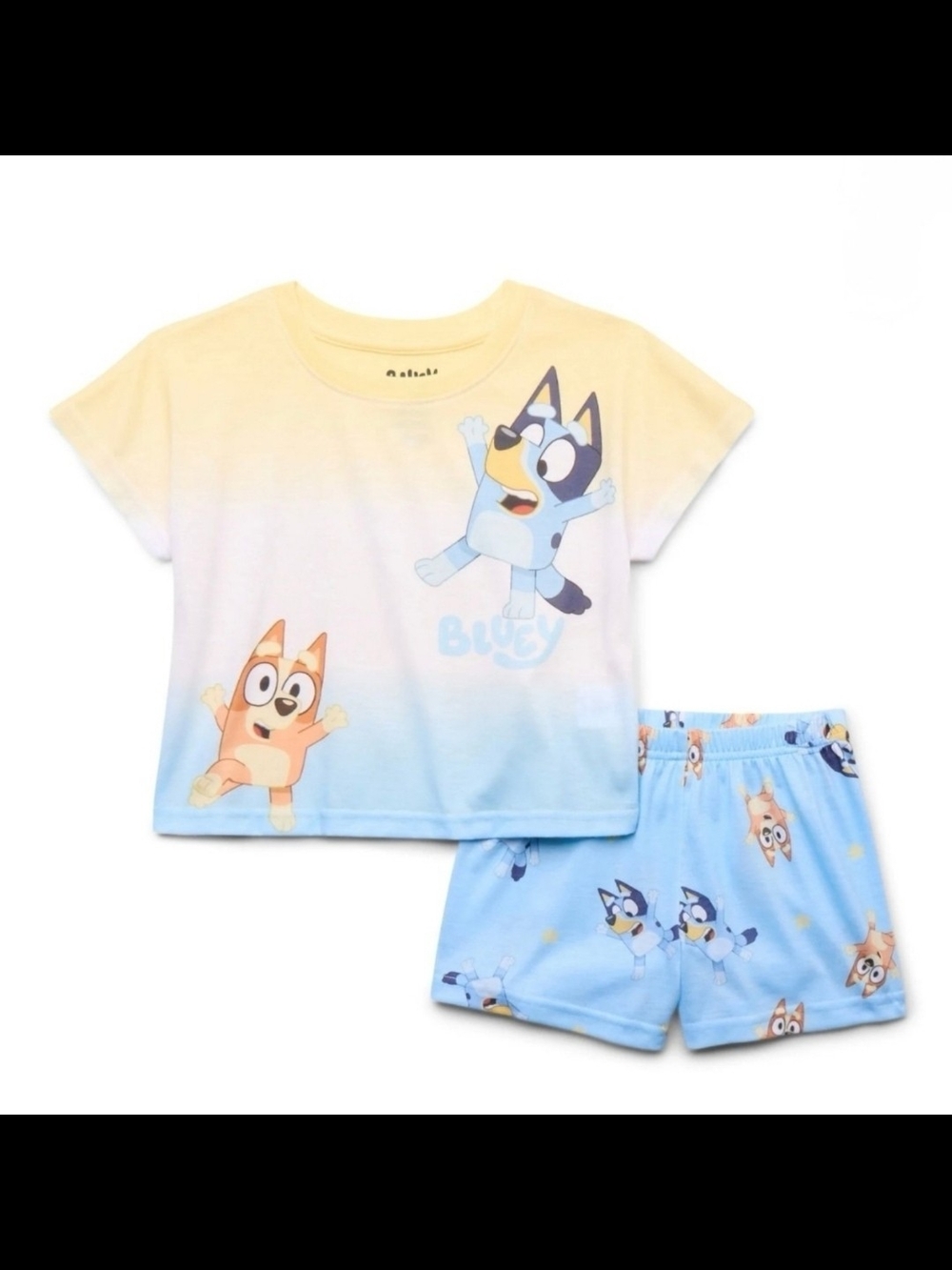 Bluey Gradient Short Pajama Set for Kids - Blue & Peach